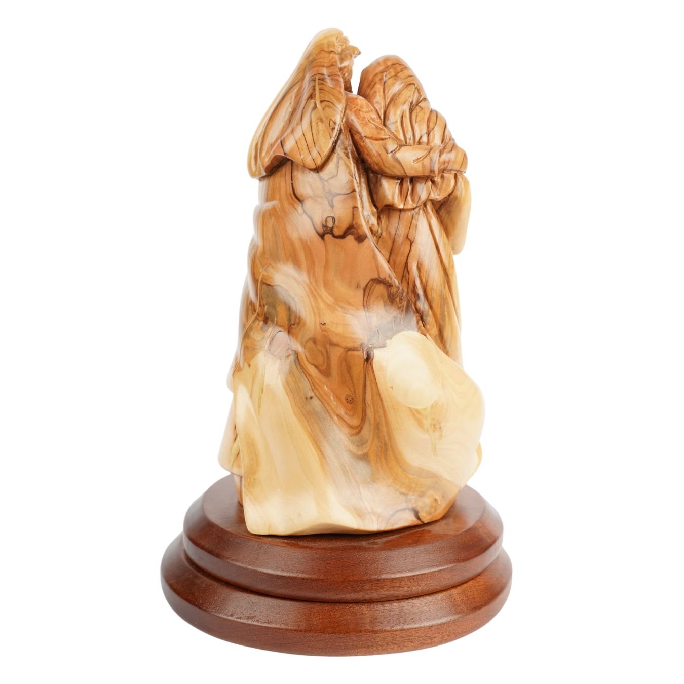 Heilige Familie mit dem Neugeborenen – Handgeschnitzte Olivenholzfigur aus Bethlehem (27 cm) - UrbanNest Co