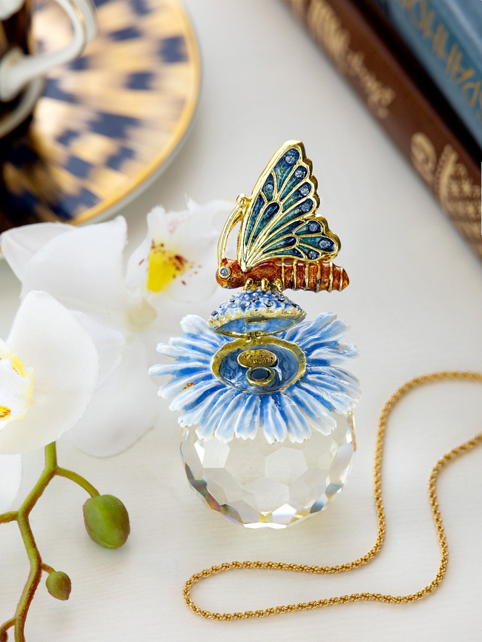 Butterfly sitting on Flower and Crystal - UrbanNest Co