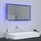 NNEVL LED Bathroom Mirror High Gloss Grey 80x8.5x37 cm Chipboard - UrbanNest Co