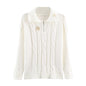 Loose polo shirt embroidered knit top for women's clothing - UrbanNest Co