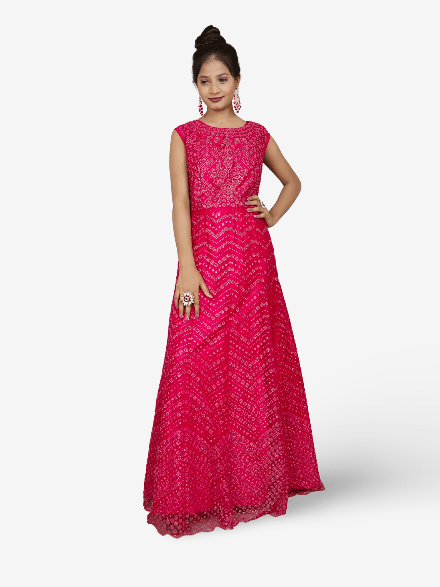 Gown with Glitter & Shimmery effect for Women by Shreekama - UrbanNest Co