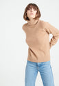 Pull col roulé femme en cachemire camel - LILLY 22 - UrbanNest Co