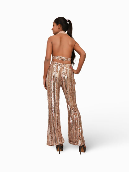 Glamour Halter Neck Sequins Bodycon Co - Ord Set by Shreekama - UrbanNest Co