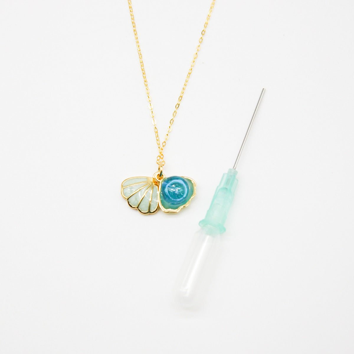 Green Shell Murano Aroma Necklace - Ocean Breeze | Energy & Healing | Diffuse on the go | Sterling Silver Gift - UrbanNest Co