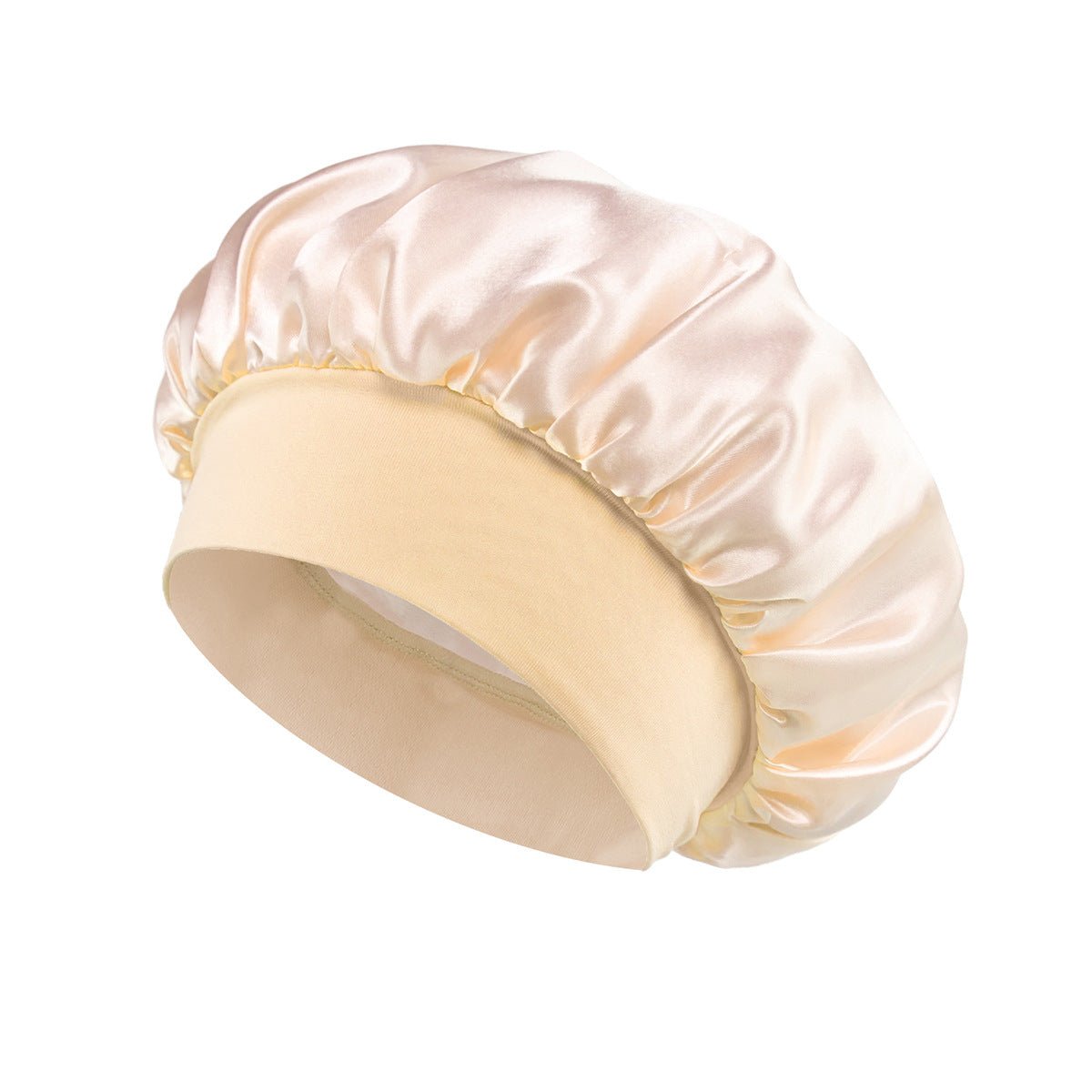 Solid Color Bath Cap Adult Fashion Satin Wide Brim Sleep Cap for Women Chemotherapy Hair Care - UrbanNest Co