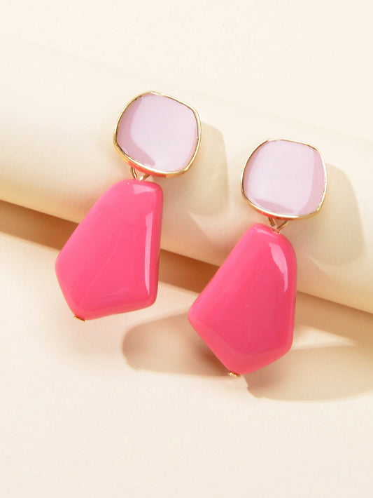 Y2k Style Trendy Candy Color Geometric Dangle Party Pierced Earrings Party Gift - UrbanNest Co