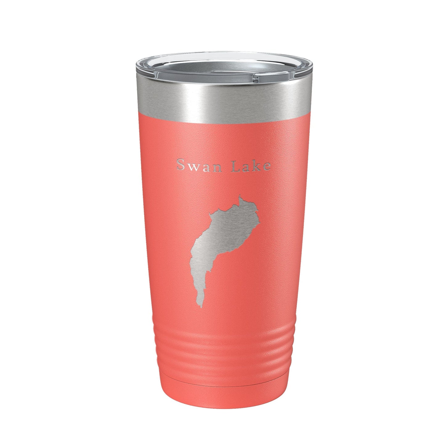 Swan Lake Map Tumbler Travel Mug Insulated Laser Engraved Coffee Cup Maine 20 oz - UrbanNest Co