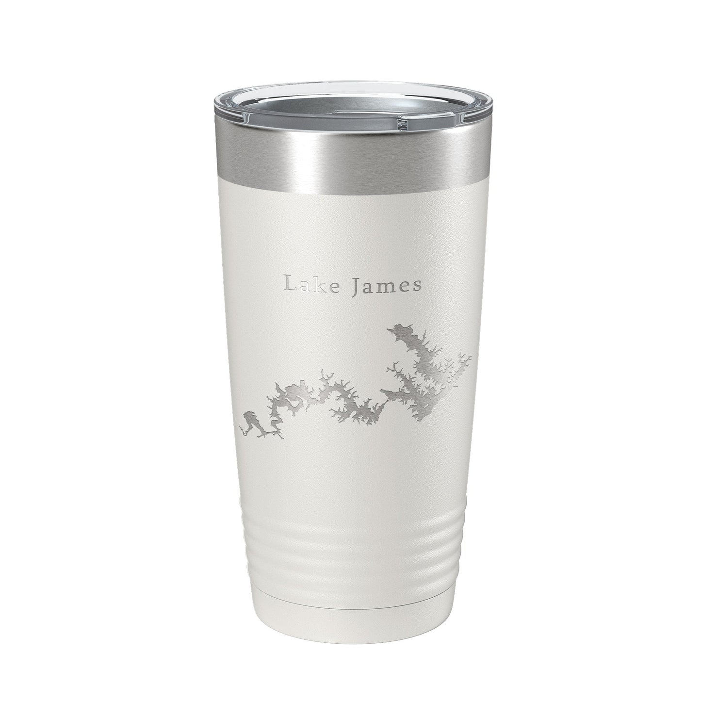 Lake James Map Tumbler Travel Mug Insulated Laser Engraved Coffee Cup North Carolina 20 oz - UrbanNest Co