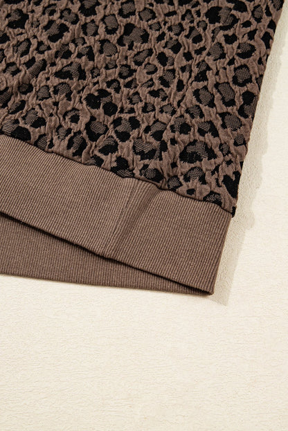 Annie Ribbed Trim Leopard Top - UrbanNest Co