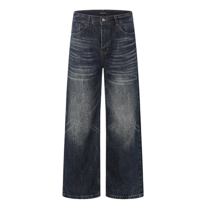 Grinding white washed denim pants - UrbanNest Co