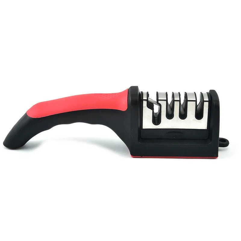 Kitchen 4Segment Knife Sharpener Household Multi - Functional Hand - Held Three - Purpose Black Sharpening Stone - UrbanNest Co
