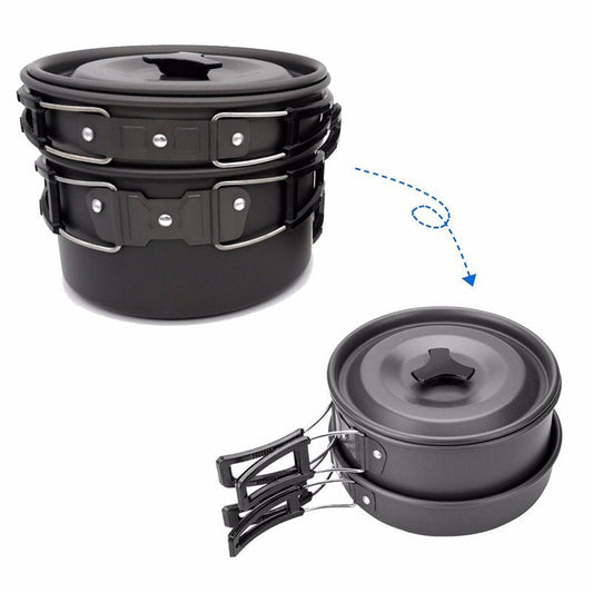 2 - 3 person Camping Cooking Ware Sets Pots Pans Picnic - UrbanNest Co