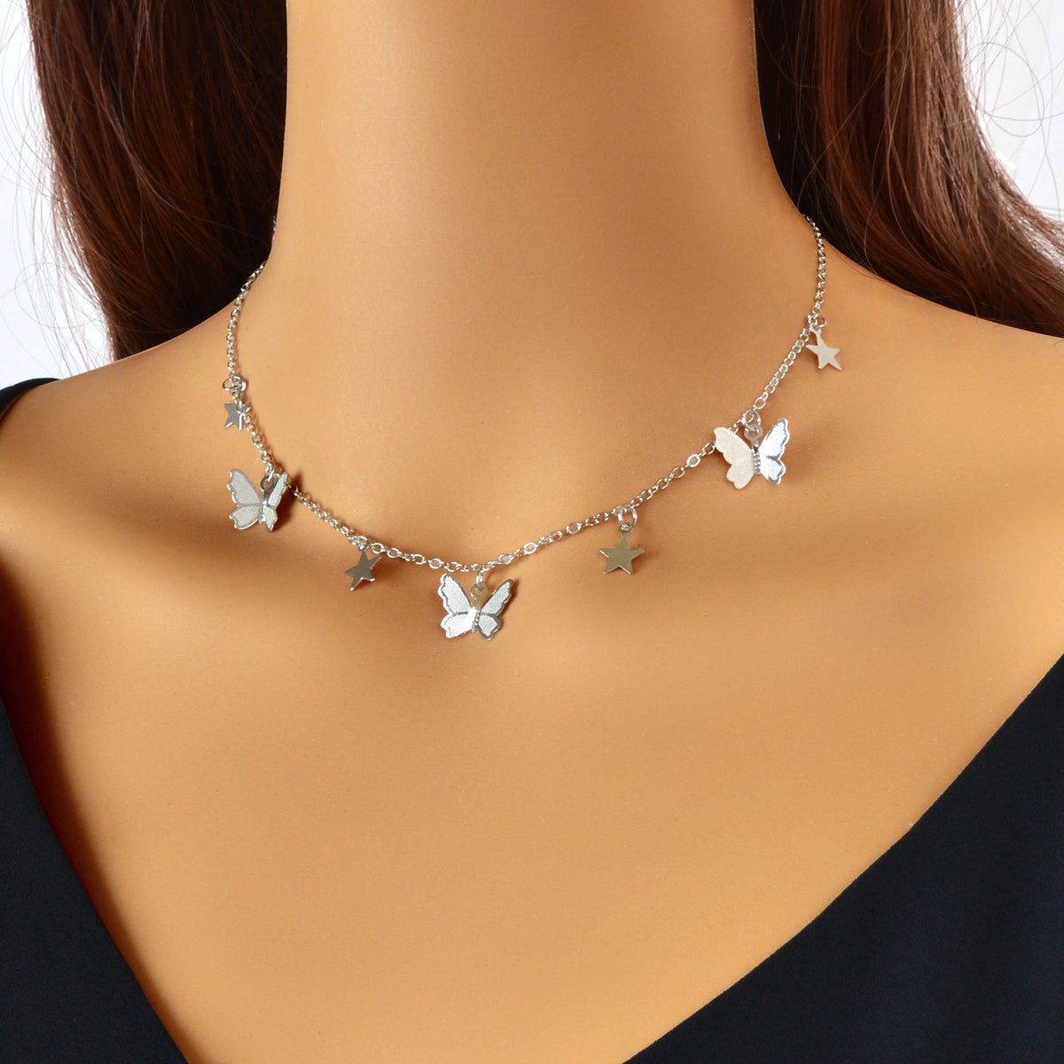 Trendy Gold Chain Star Butterfly Charm Collar Necklace Women Party Decoration - UrbanNest Co