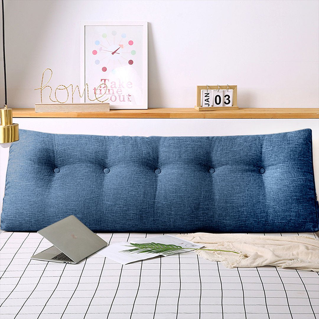 SOGA 150cm Blue Triangular Wedge Bed Pillow Headboard Backrest Bedside Tatami Cushion Home Decor - UrbanNest Co
