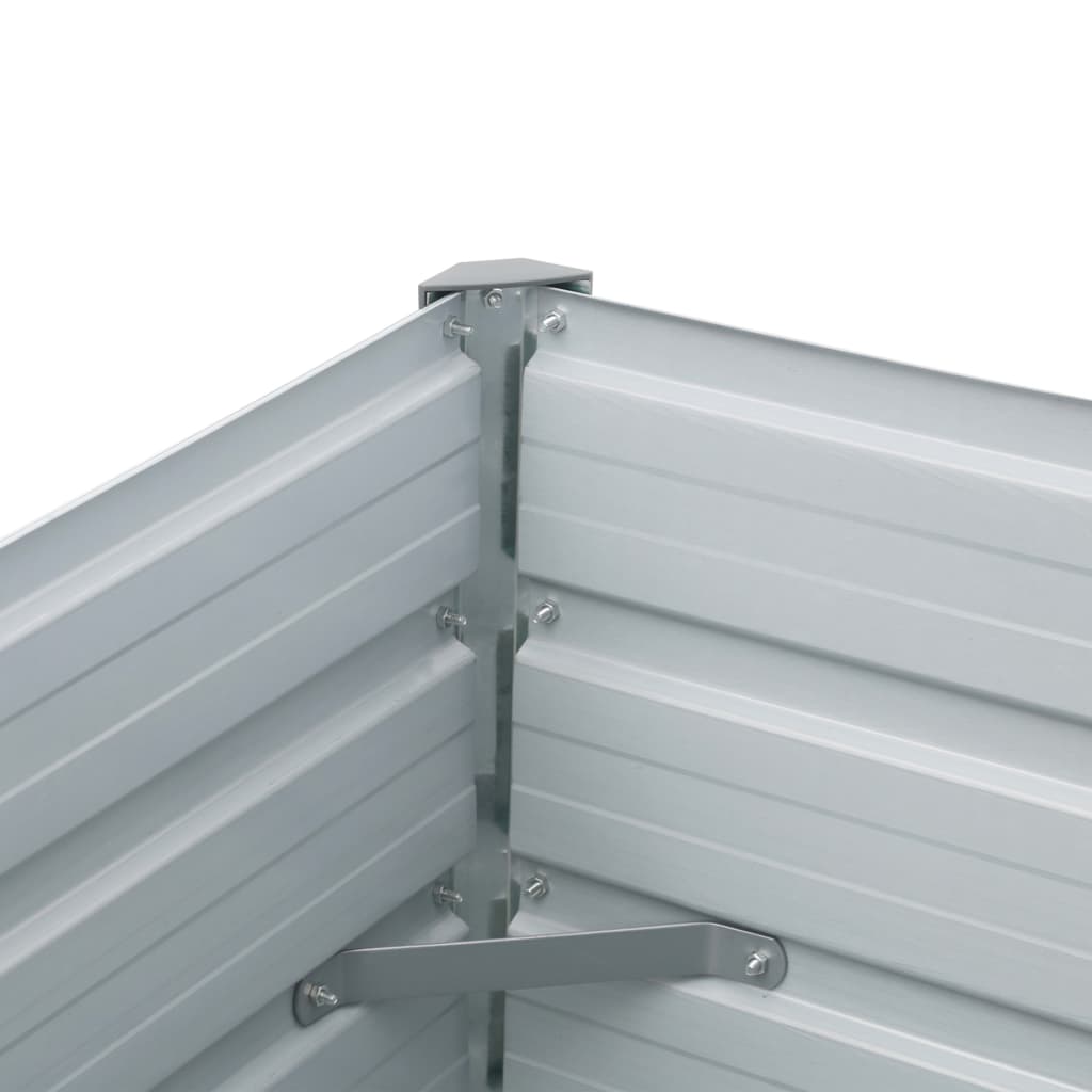 NNEVL Raised Garden Bed 320x40x77 cm Galvanised Steel Grey - UrbanNest Co