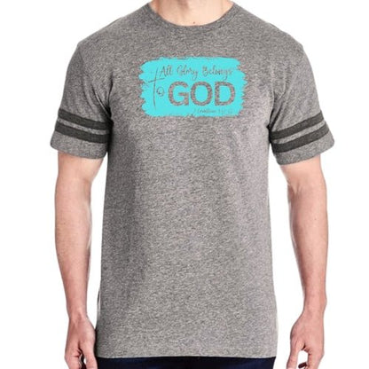 Mens Vintage Sport T-shirt All Glory Belongs to God Christian - UrbanNest Co