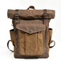 Men's Wax Canvas Backpack, Outdoor Hiking Large Capacity Waterproof Casual Travel Bag - UrbanNest Co