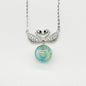 Sterling Silver Twin Swan Aroma Necklace - Aqua | Energy & Healing | Diffuse on the go | Perfect Gift - UrbanNest Co