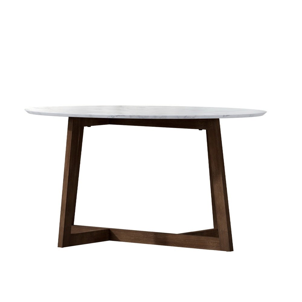 NNEDSZ Artiss Coffee Table Oval Marble Effect - UrbanNest Co
