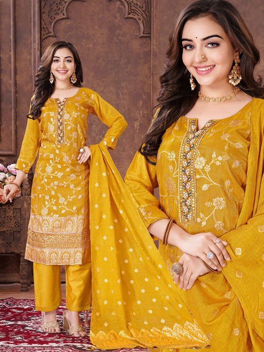 Woman Straight Suit Set with Pant - Dupatta - UrbanNest Co