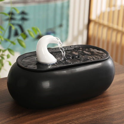 Wealth - Bringing Flowing Water Ornament, Ceramic Mini Desktop Decoration for Living Room - UrbanNest Co