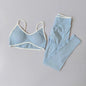 2PCS High Waisted Sports Bra Set with Contrasting Small Suspender - UrbanNest Co