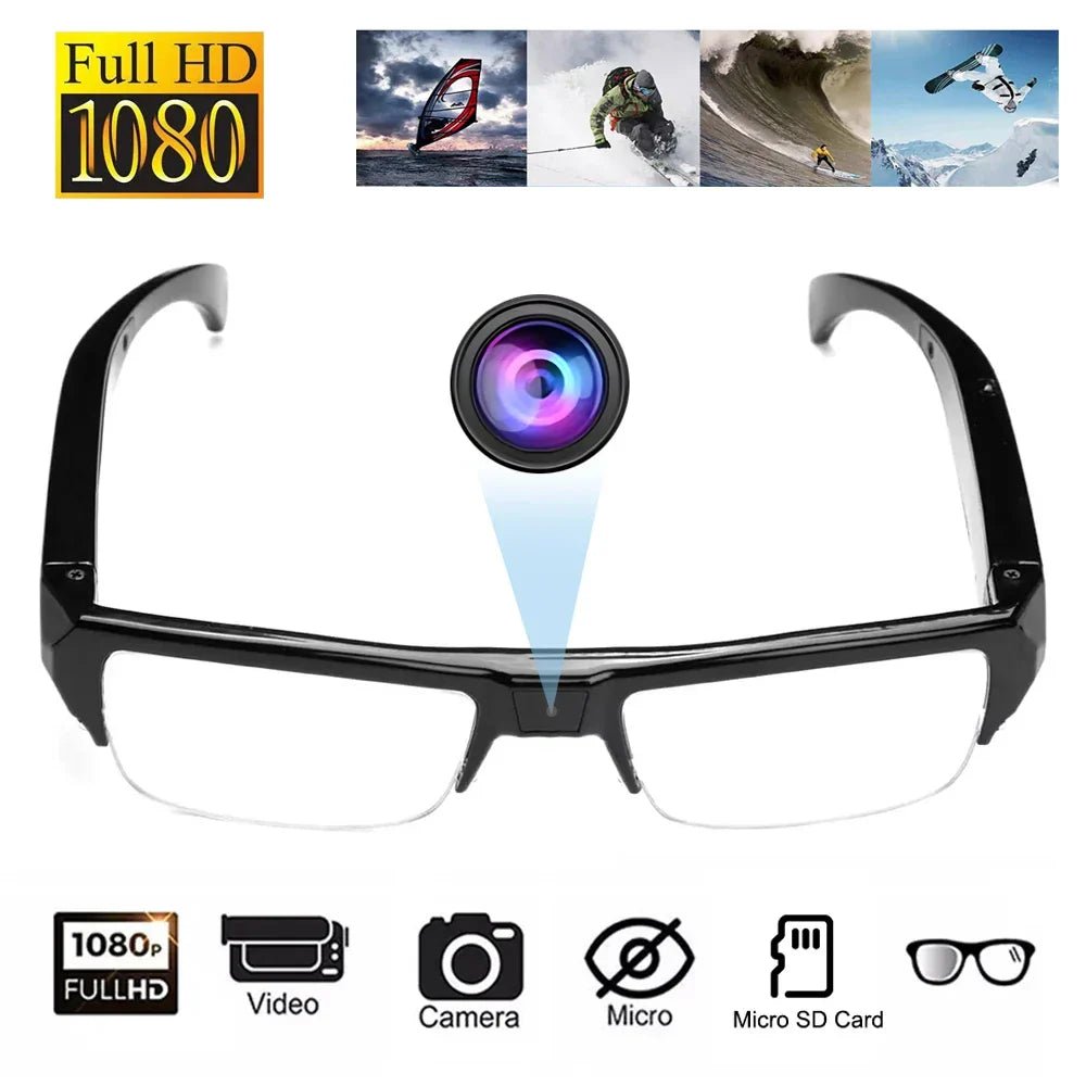 1080P HD Mini Camera Glasses Wearable DVR Video Recorder Black - UrbanNest Co