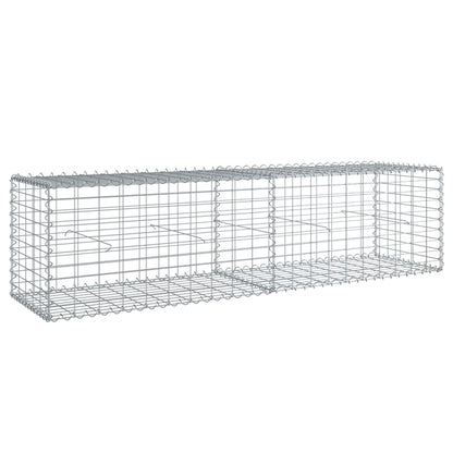 NNEVL Gabion Basket with Cover 200x50x50 cm Galvanised Iron - UrbanNest Co