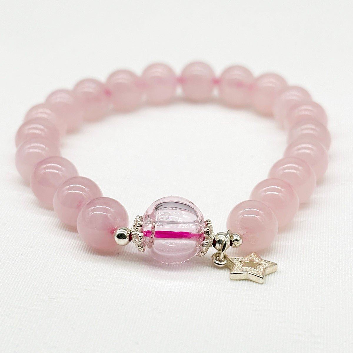 Sterling Silver Crystal Aroma Bracelet - Rose Quartz | Energy & Healing | Diffuser Jewellery - UrbanNest Co