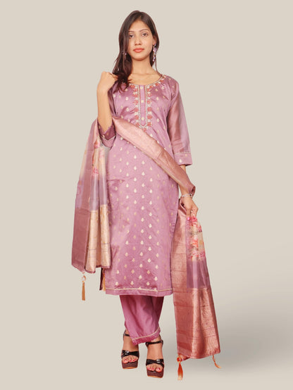 Women's Silk Kurta - Pant, and Dupatta Set - UrbanNest Co