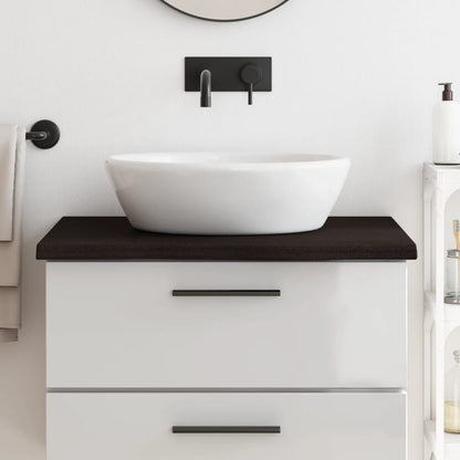 NNEVL Bathroom Countertop Dark Brown 80x50x4 cm Treated Solid Wood - UrbanNest Co