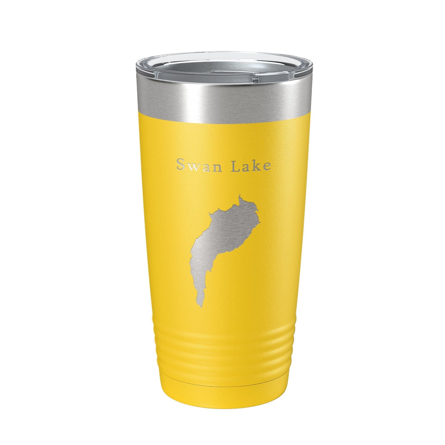 Swan Lake Map Tumbler Travel Mug Insulated Laser Engraved Coffee Cup Maine 20 oz - UrbanNest Co