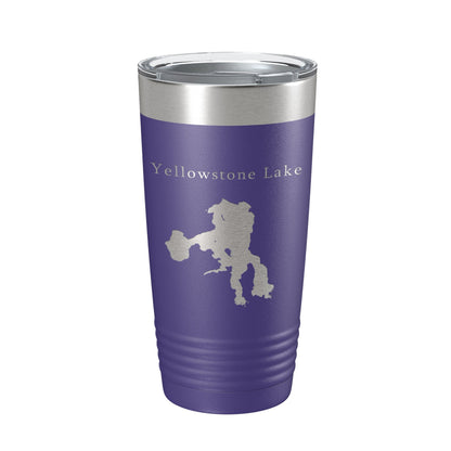 Yellowstone Lake Map Tumbler Travel Mug Insulated Laser Engraved Coffee Cup Wyoming 20 oz - UrbanNest Co