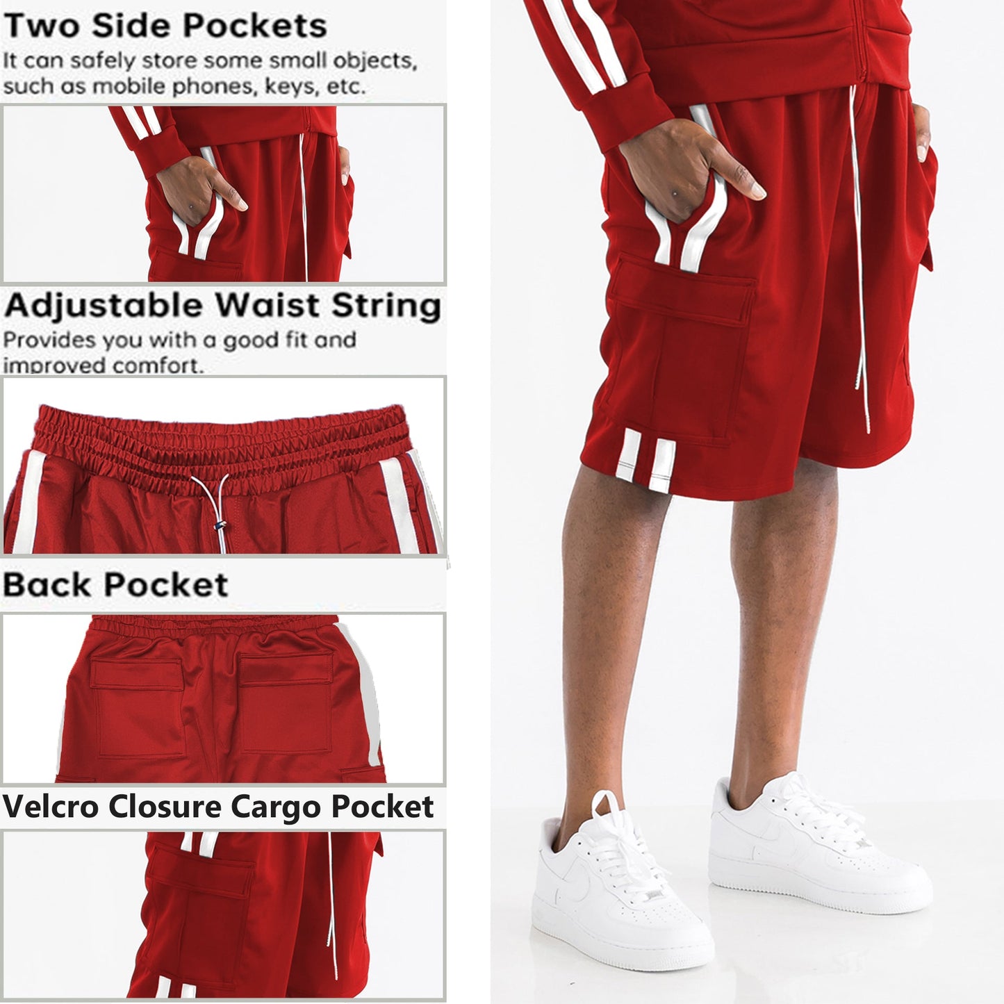 TWO STRIPE CARGO SHORT SET - UrbanNest Co