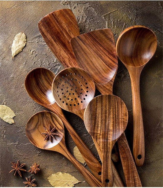 Teak Wooden Cooking Set - UrbanNest Co