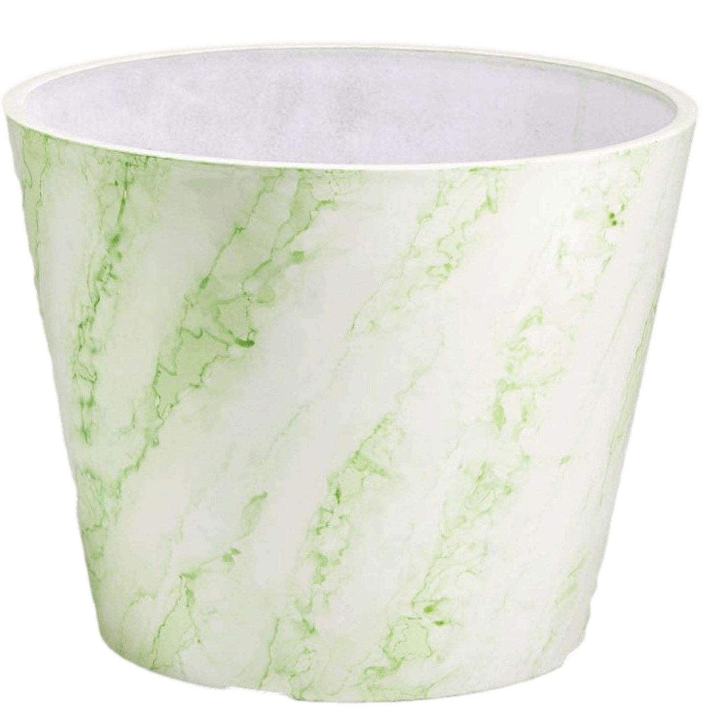 Green & White Imitation Marble Pot 25cm - UrbanNest Co