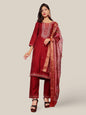 Rayon - Cotton Embroidered Straight Kurti with Pant and Dupatta - UrbanNest Co