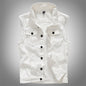 Slim Fit Trendy Men's White Denim Vest Denim Waistcoat Denim Sleeveless Top - UrbanNest Co