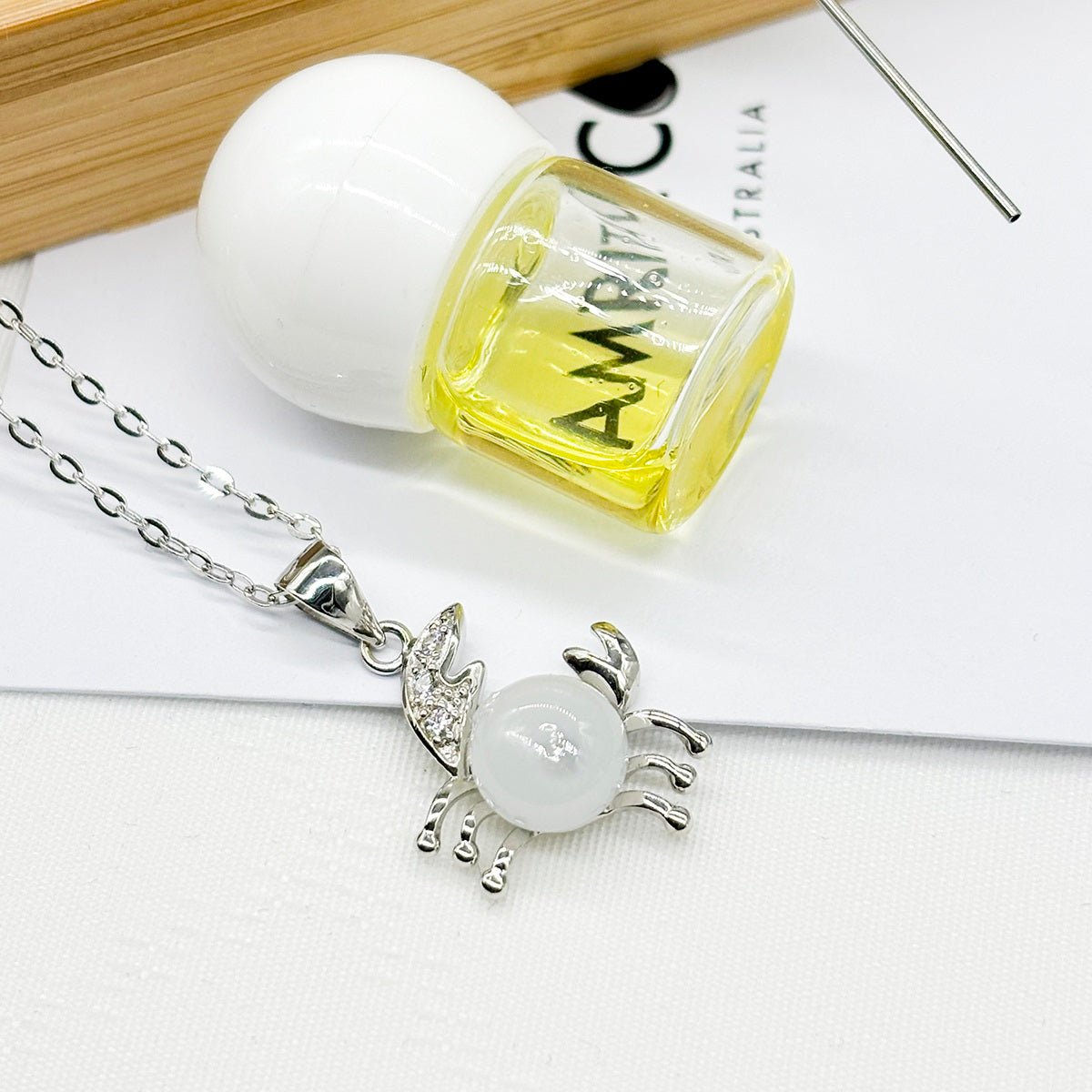 Sterling Silver Zodiac Aroma Necklace - Cancer June - July | Perfect Birthday Gift | Energy & Healing | Diffuse on the go - UrbanNest Co