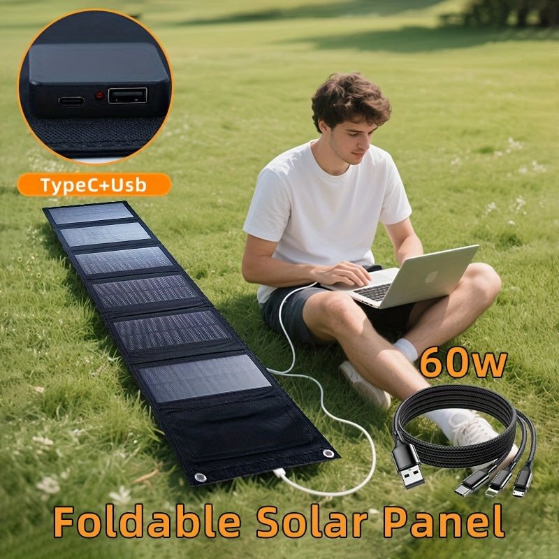 NNETM Foldable 60W Portable Solar Charging Panel - UrbanNest Co