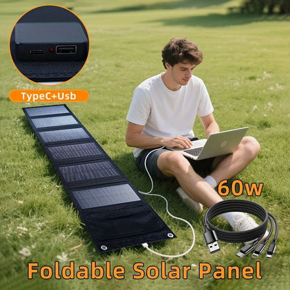 NNETM Foldable 60W Portable Solar Charging Panel - UrbanNest Co