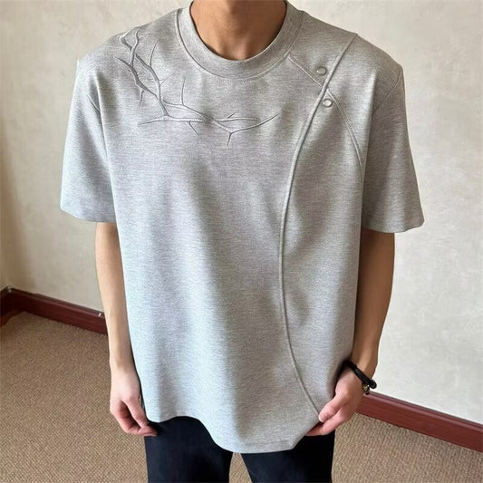 Cleanfit Black Shoulder Pad Short Sleeve Men's T-Shirt - UrbanNest Co