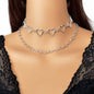 2pcs Gold Hollow out Heart Double layer Chain Clavicle Necklace Trendy Jewellery - UrbanNest Co