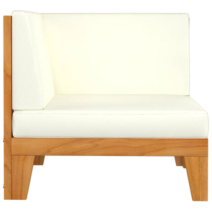 NNEVL 2 - Seater Sofa with Cream White Cushions Solid Acacia Wood - UrbanNest Co