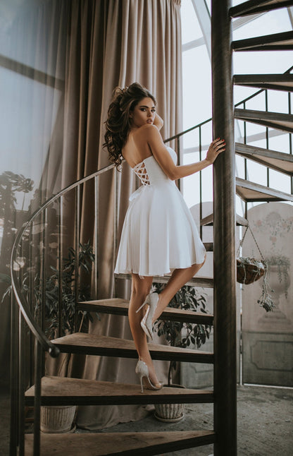 Short Wedding Reception Dress | Handmade Bridal Second Look | GLOWSYOU - UrbanNest Co