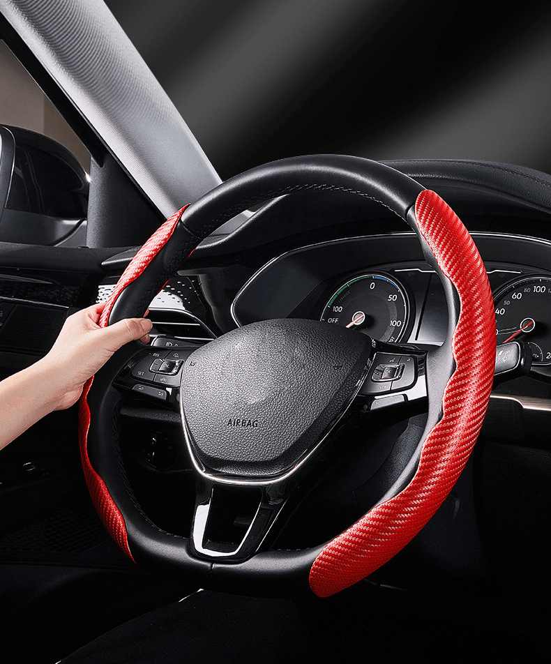 1Pair Carbon Fiber Universal Car Steering Wheel Cover - UrbanNest Co