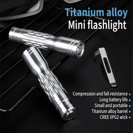 Titanium alloy flashlight strong light powerful long - range super bright searchlight camping hunting outdoor flashlight - UrbanNest Co
