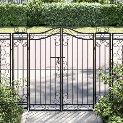 NNEVL Garden Gate Black 121x8x120 cm Wrought Iron - UrbanNest Co