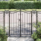 NNEVL Garden Gate Black 121x8x120 cm Wrought Iron - UrbanNest Co