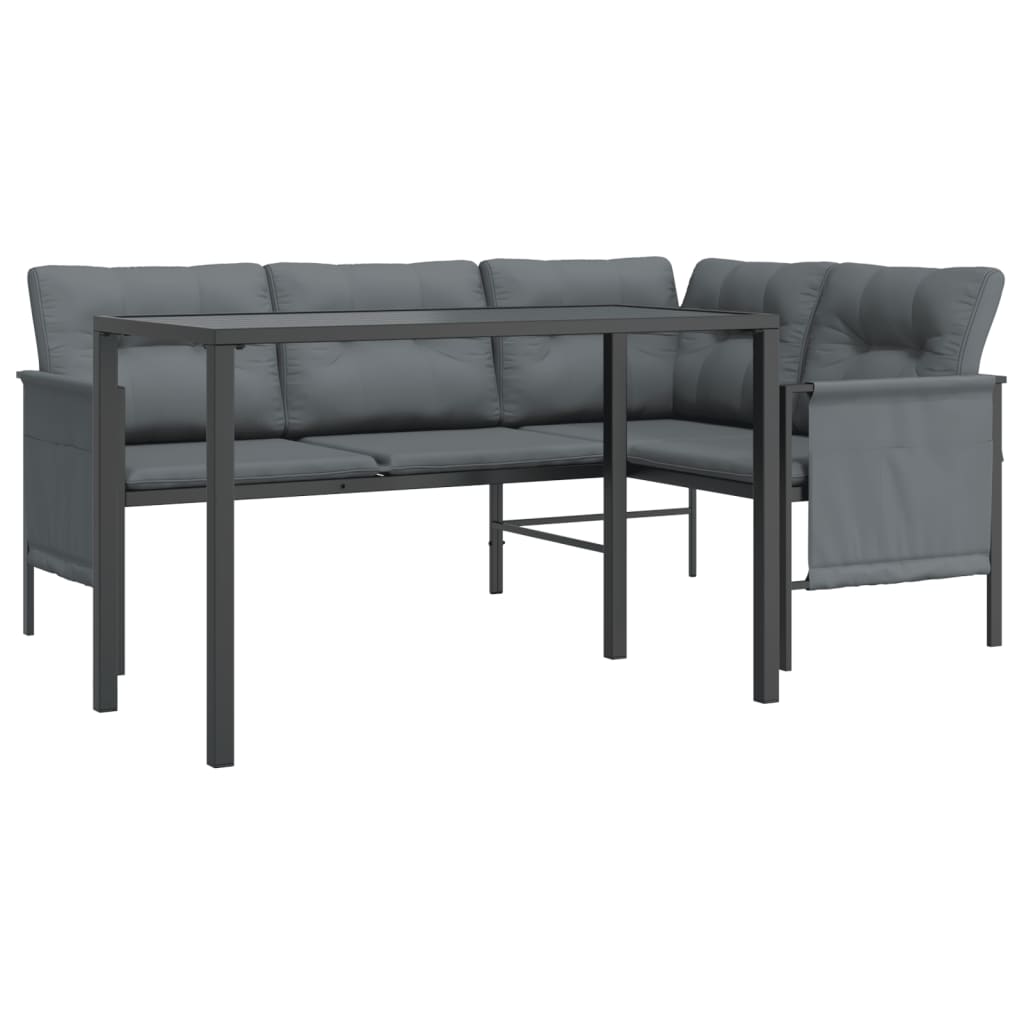 NNEVL 2 Piece Garden Dining Set Anthracite Steel - UrbanNest Co